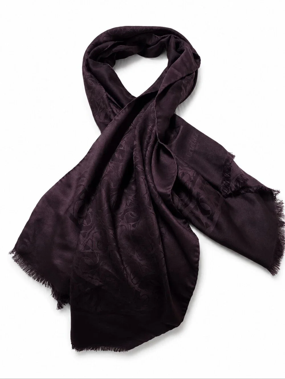 Cartier logo scarf shawl wrap 70x26 charcoal